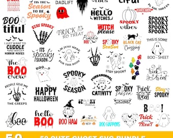 Retro Halloween SVG-paket, häxa SVG spöke, läskig svg Halloween Cricut, Halloween-tröja SVG, Bu Halloween svg, Halloween-citat svg-paket