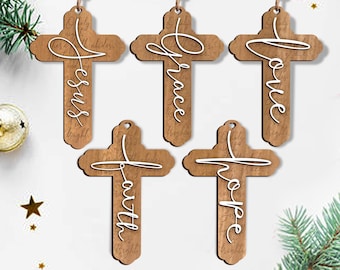 Religious Cross Ornament SVG, Christmas SVG, Laser Cut Files, Cross Svg, Jesus Svg, Faith Svg, Love Svg, Easter Svg, Nativity SVG, Glowforge