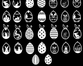 Easter Laser Cut Svg Bundle, Ornaments Svg,Easter Laser Cut svg files, ,Easter 2 Layers Ornament,Easter Hanger svg,Easter svg, CNC Laset cut
