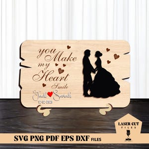 Valentines Day Sign SVG, Couple Laser Cut File, Valentines Day Shelf Sign FIle, Laser Valentines Day Cut File, Glowforge