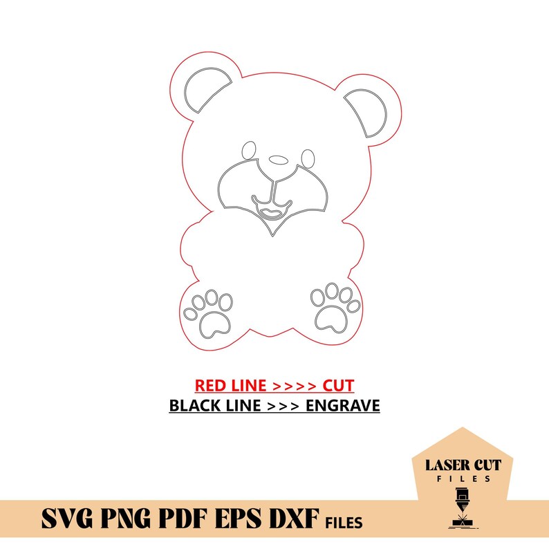 Personalized Teddy Bear With Heart SVG Laser Cut, Valentines Day Gift ...