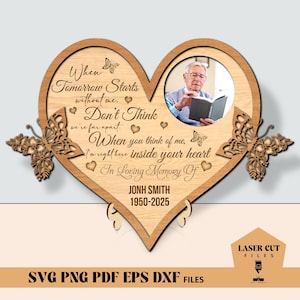 Signe commémoratif personnalisé de papa SVG, svg de signe commémoratif de papillon, perte d'un être cher, svg de cadeaux commémoratifs, fichiers svg Glowforge, fichiers découpés au laser
