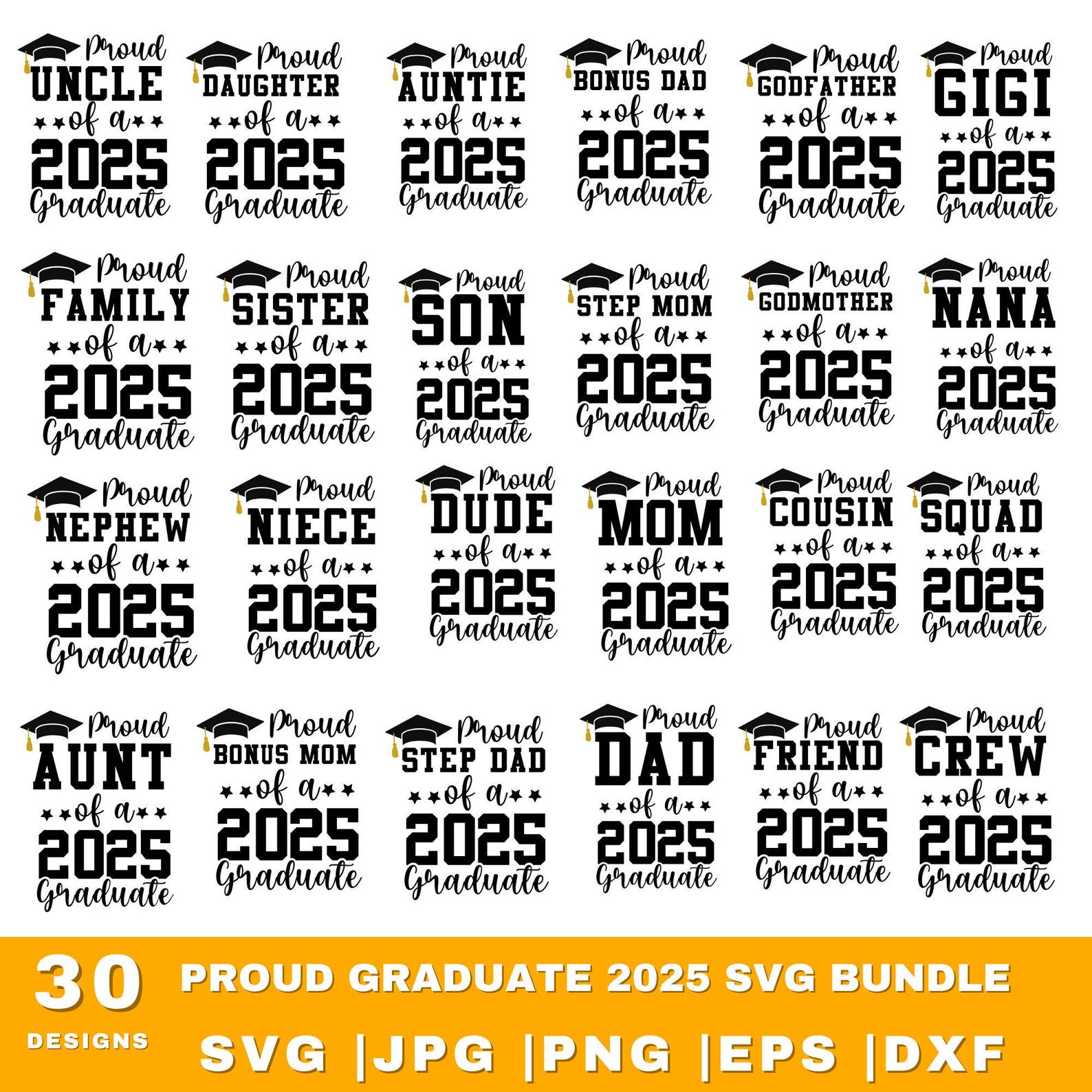 Proud Graduate 2025 Svg Bundle, Graduation Svg, Proud Senior Svg ...