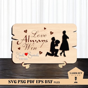 Personalized Couple Sign laser cut, Couple Laser Cut File, Valentines Day Shelf Sign File, Laser Valentines Day Cut File, Laser cut files