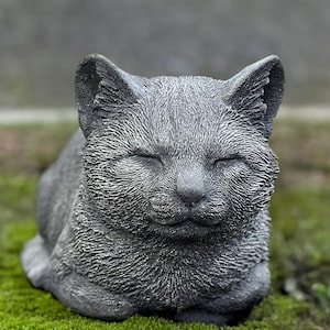 Stone kitten sculpture Outdoor kitty statue Concrete cat figurine Cement memorial cat ornament Kitten lover gift Front door decoration