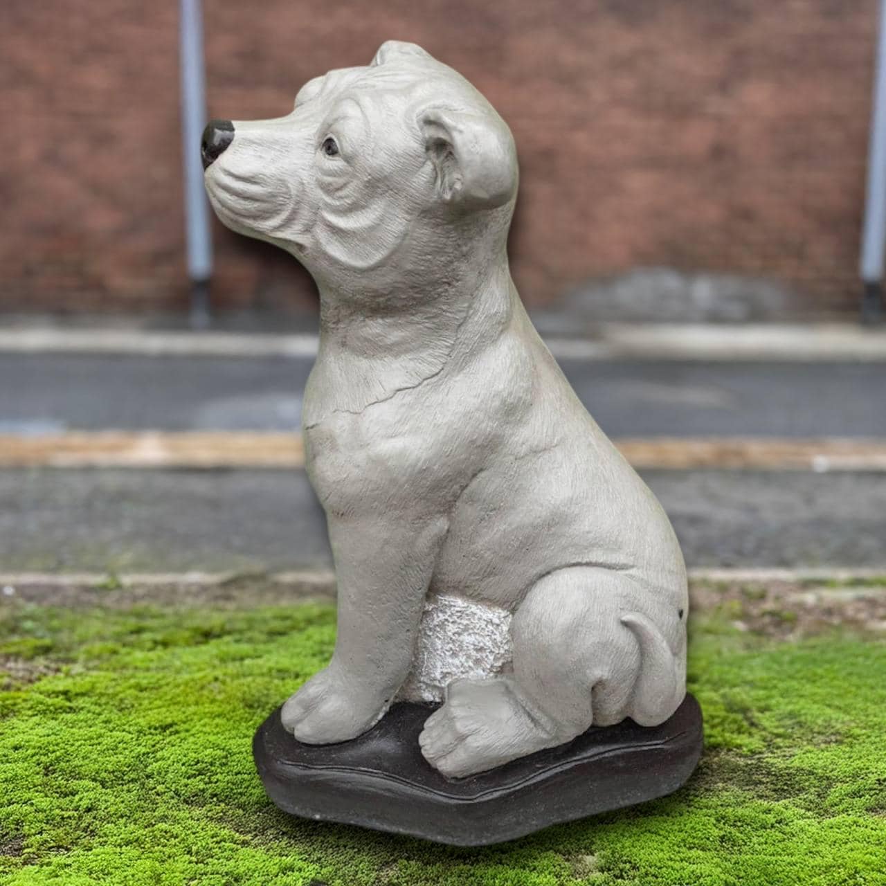 Large Concrete Staffordshire Terrier Sculpture Handcrafted Dog