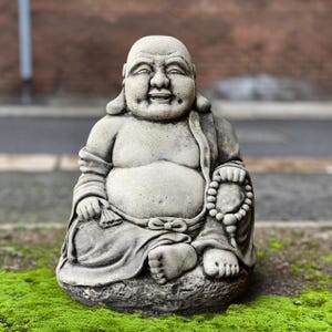Sitting buddha sculpture Relaxing buddha figurine Concrete relaxing buddha decoration Japanese ornament Buddha lover gift Handmade buddha