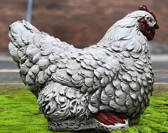 屋外用鶏の置物、石製の庭の装飾、セメント製の鳥の像、コンクリート製