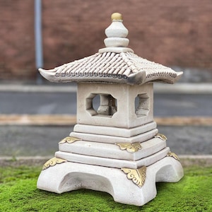 Large lantern pagoda statue Concrete pagoda figurine Massive lantern ornament Concrete zen garden decor Pagoda lover gift Front door art