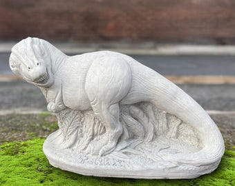 Tyrannosaurus Rex Statue Cement T- Rex Sculpture Realistic Dinosaur Figurine Outdoor Concrete Dino Ornament Handcrafted Jurassic Decoration