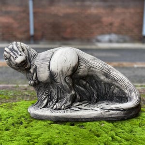 Unique dragon statue Concrete animal sculpture Large dragon figurine Cement wildlife ornament Dragon lover gift Yard art Garden decoration