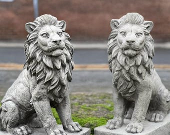 巨大なライオンの装飾 石のライオン像 コンクリートの野生動物の置物