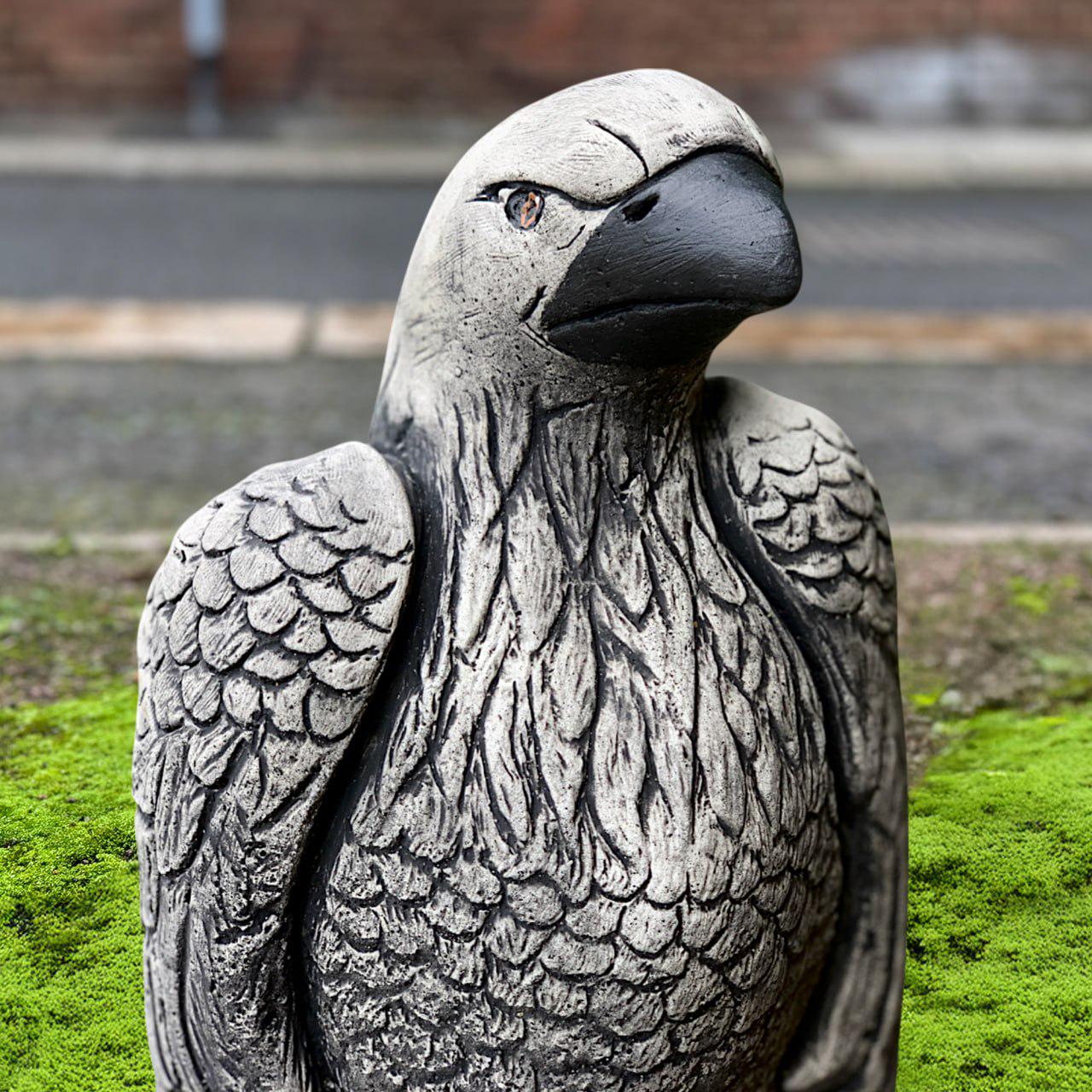 Aquila Aquila Reale Uccellino Statua In Pietra H.32 Cm Grigio 5 Kg - Foto 5