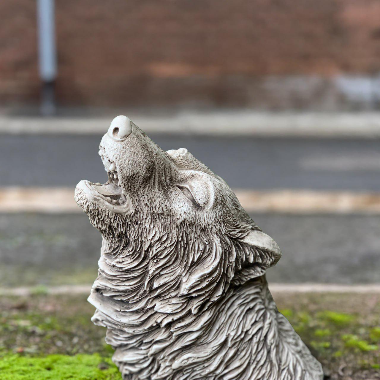 Decorazione Da Giardino Lupo Ululante In Metallo Effetto Ruggine - Statua Animali Anticata, Resistente Alle Intemperie