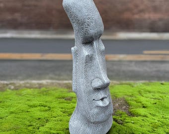 ミニコンクリート製モアイ像：イースター島の庭の装飾（2インチ