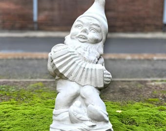 Gartenzwerg Spielharmonika Statue Betonzwerg Musiker Figur Handgefertigte Steinzwerg Ornamente Hof Kunstdekor Gartenzwerg Liebhaber Geschenk