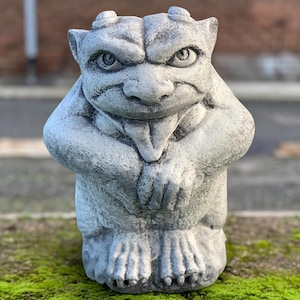 Stenen waterspuwer sculptuur beton monster beeldje buiten demon decoratie cement voogd waterspuwer ornament waterspuwer minnaar cadeau tuin kunst