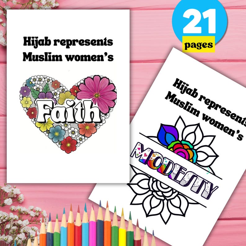 Hijabi Girl Coloring Pages: Islamic Activity Book (digital Download) - Etsy