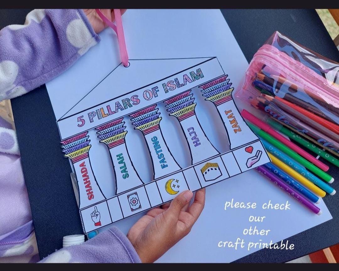 5 Pillars of Islam Printable Craft: Islamic Kids Activity (PDF Download ...