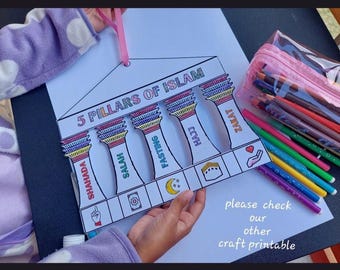 5 Pillars of Islam afdrukbaar ambacht: islamitische kinderactiviteit (pdf-download)