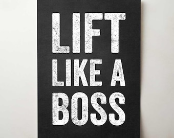 Impression d'affiche de salle de sport Lift Like a Boss, art mural motivant pour l'entraînement, décoration de remise en forme, impression de citation de gym à domicile