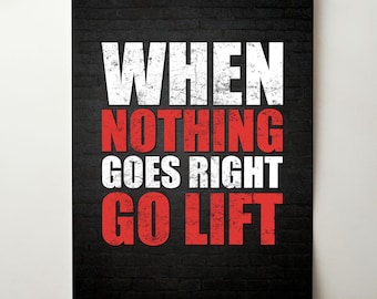 Impression typographique de gym, affiche de remise en forme encourageante, décoration, slogan d'haltérophilie quand rien ne se passe bien - TÉLÉCHARGEMENT NUMÉRIQUE