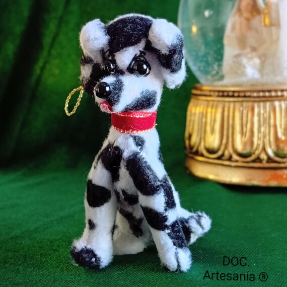 PeluchePerroDálmata.AdornoRetro.AdornoÁrbolNavidad.PerroDálmata.PerroMiniatura.OrnamentsChristmasTree.RetroVintage.TeddyDog.StuffedAnimalDog