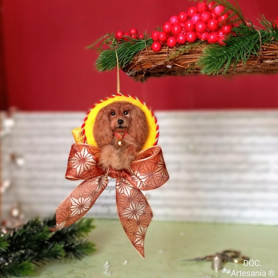 AdornoHogar.HomeOrnament.DocArtesania.Doc.Dogs.Needlefelting.Lana.AdornoArbolNavidad.ChristmasTreeOrnament.Ornament.Handmade