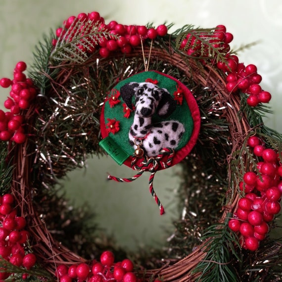AdornoHogar,HomeOrnament,ChristmasTreeOrnament,DocArtesania.DOCDOGS.Needlefelting.Lana.Terciopelo.Regalo.Capricho.Perros.