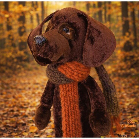 TeckelDePelucheDogBrown.PerroDePeluche.AnimalDePeluche.TeddyDog.ClothDog.Christmas.HandmadeStuffedAnimal.Teckel.Dackel.Dachshund.StuffedDog.