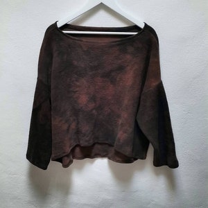 Slouchy jumper earthy brown or rust red organic cotton layering garments boho baggy loose tarot goddess moon wise healing tops forest mori Dark brown