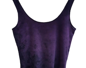 MTO Deep purple crop top chakra heal mori strega vibes yoga handdyed grunge minimalist alternative ethical festival vegan singlet dance vest