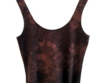 MTO earthy brown crop top organic cotton mori yoga clothes hand dyed grunge minimalist alternative ethical festival vegan singlet dance vest