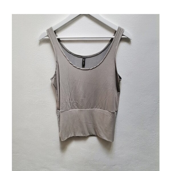 Ritual tank top earthy silver grey hand dyed camisole vest singlet punk dance yoga colour healing eco pagan moon ethical sustainable natural