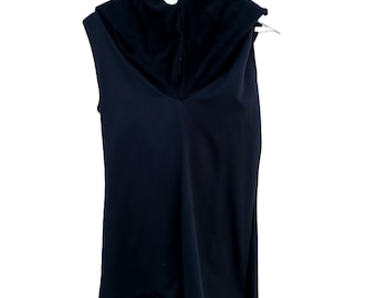 Anjuna top hooded vest tank black hand dyed cotton fleece hood jumper grunge womens sleeveless pagan tarot goth gothic pullovers hippie