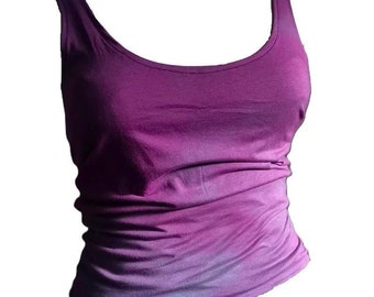 Ritual tank top pink purple hand dyed camisole vest singlet punk dance yoga colour healing eco pagan magic moon ethical sustainable natural