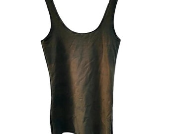Handmade Cotton Terry Bodice Slip Top - Olive Green Minimalist Vest