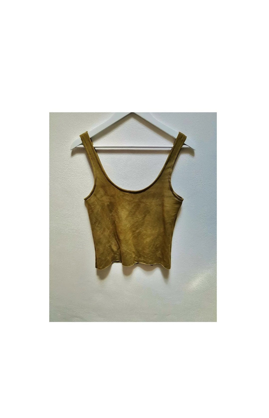 Earthy Beige Crop Top Bamboo Natural Yoga Hand Dye Grunge Minimalist ...