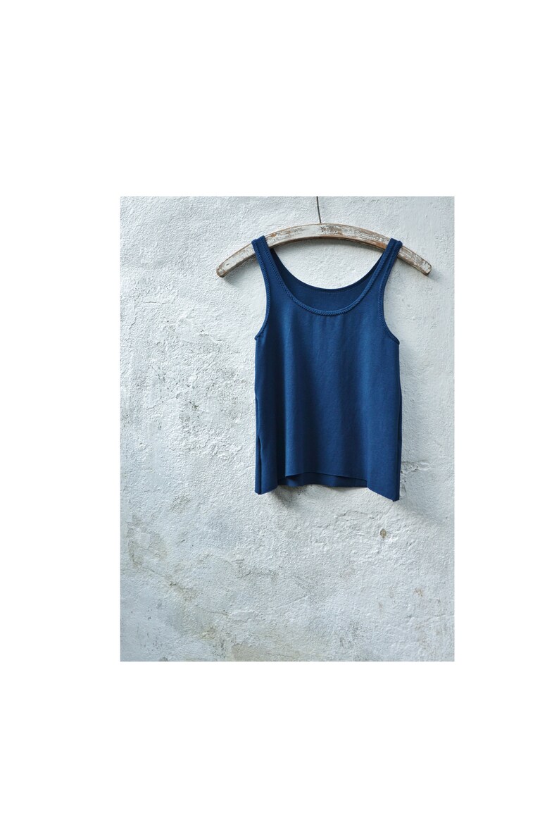 Blue Vest Top Womens Slow Fashion Dark Wilds Hand Dyed Etsy