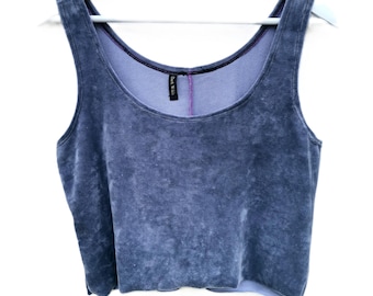 Earthy mauve velour crop top natural yoga hand dye grunge minimalist alternative ethical festival grounding vegan singlet vest pagan mori