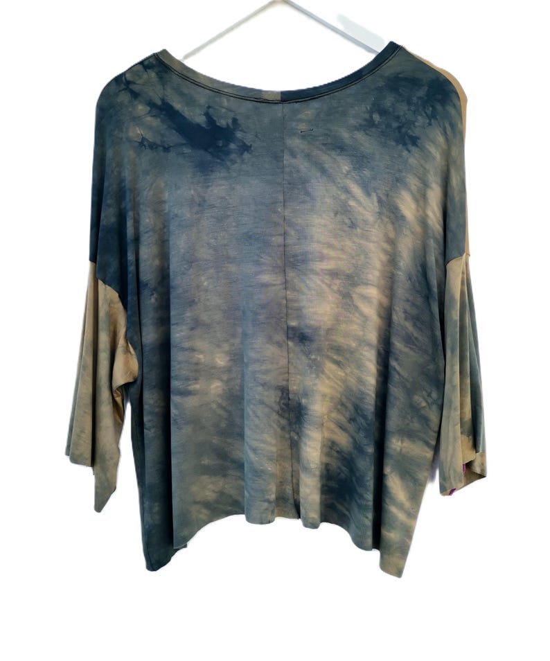 Earthy Tshirt Top Boxy Mottled Colours Grey Tan Loose Tee Natural ...