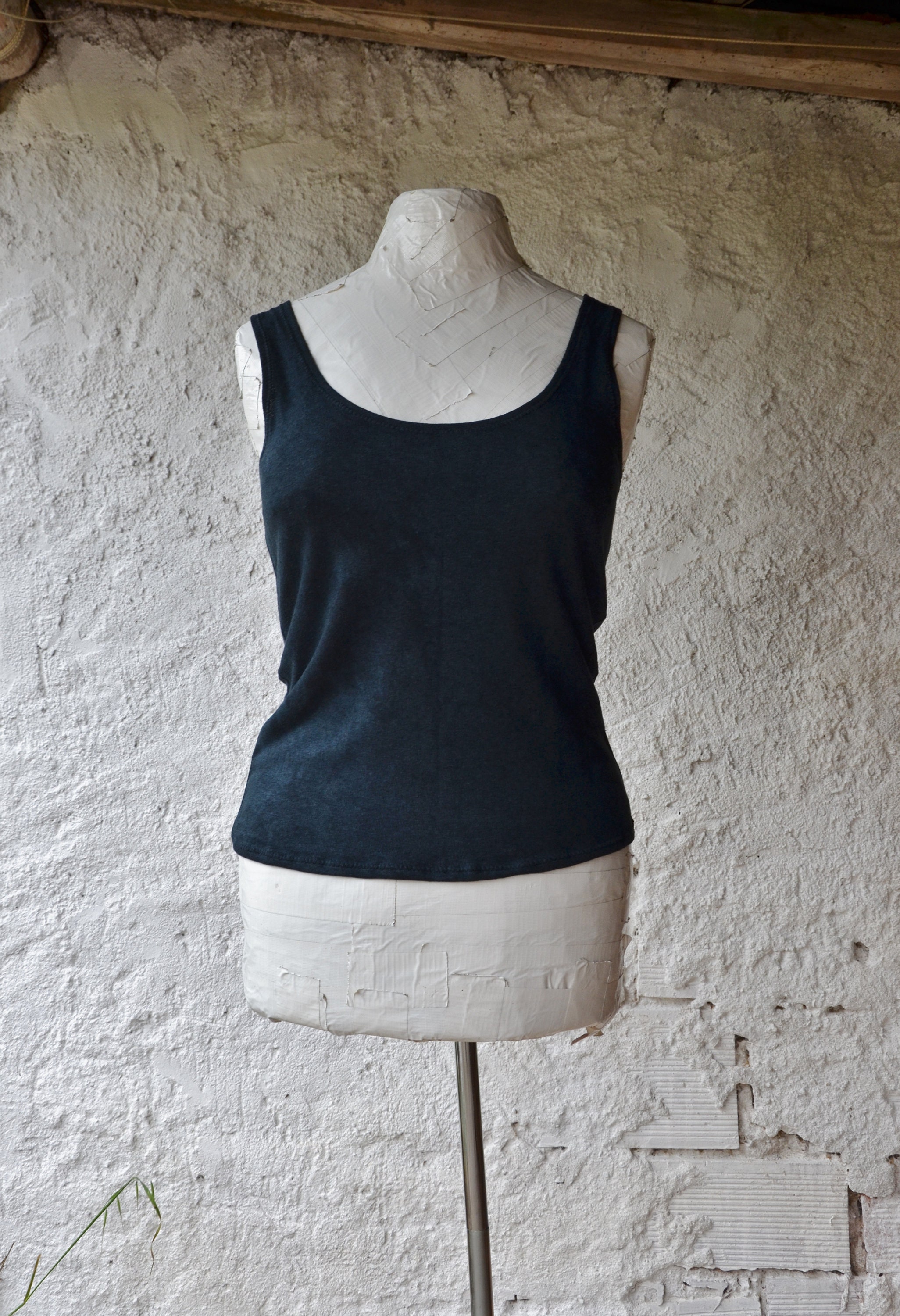 Realm Tank Top Black Handmade Vest Organic Hemp Goth Gothic Etsy