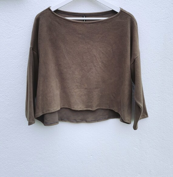 Slouchy Jumper Taupe Beige Cotton Fleece Hippie Style Layering Garments Boho Baggy Earthy Loose Tarot Goddess Moon Wise Tops Calming Shade Etsy Australia
