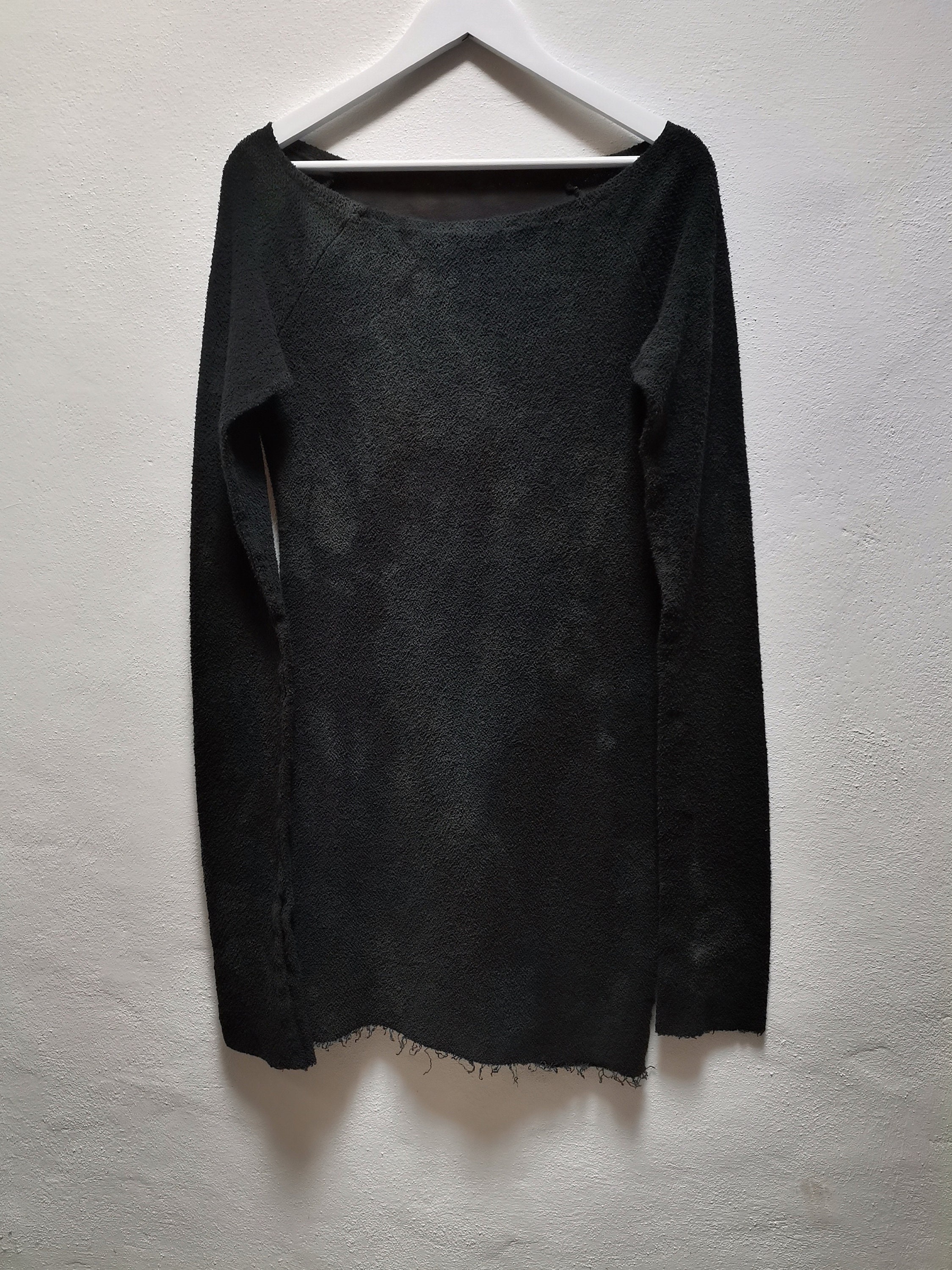 Tunic Jumper Dress Long Knit Top Black 