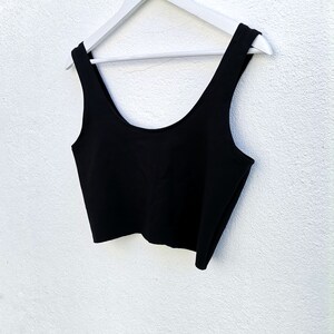 Black crop top vest plain organic cotton pagan witchy slow fashion hand dyed minimalist hippie wild forest mori tarot darkness gothic punk image 3