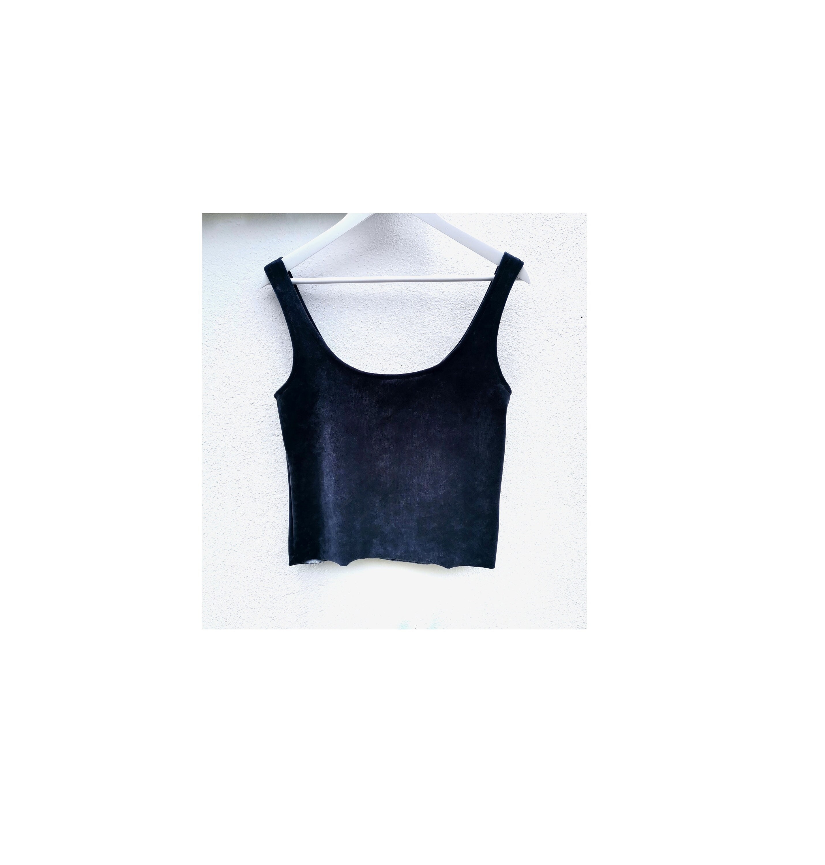 Velour crop top natural strega goth grunge dusky black minimalist alternative ethical festival witch vegan singlet gothic vest mori y2k boho