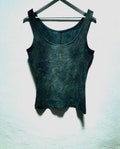 Grunge tank top womens earthy organic dark green bodice shirt singlets hand dyed alternative ethical raw dance eco boho luxe vegan clothes product logo