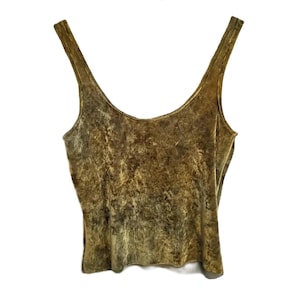 Velour crop top gyllene ockra grön ekologisk bambu naturlig strega mörk romantik grunge minimalistisk häxa vegansk linne pagan mori y2k