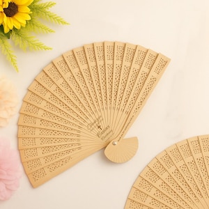 30PCS Personalized Wedding Fan Favors, Wedding Folding Fans, Wedding Ceremony Fans, Rustic Favor Hand Fan, Ceremony Favor for Guest,  Fans