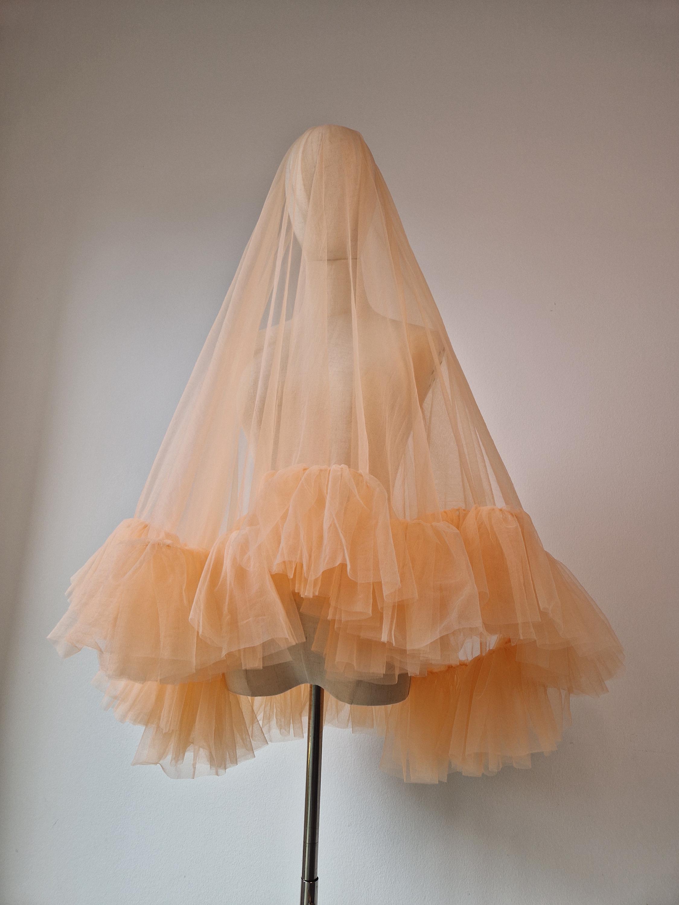 Peach Ruffle Veil - Etsy